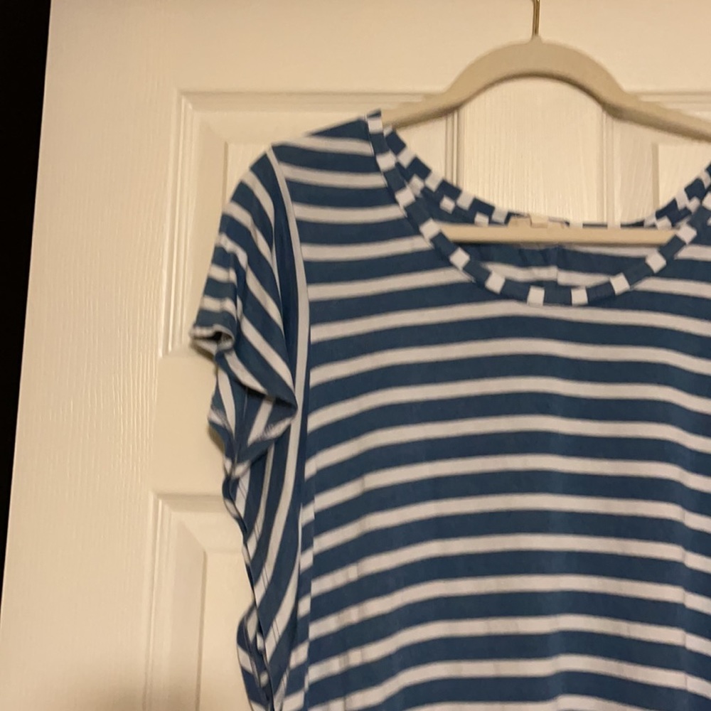 Plus size bat sleeve striped top 2X